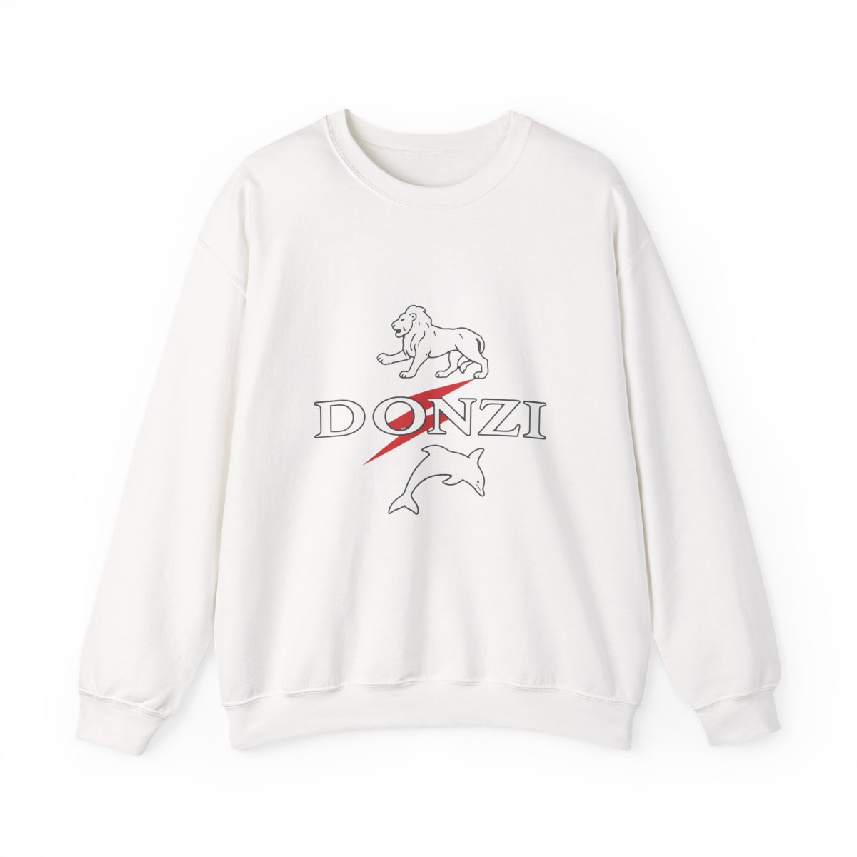 Donzi Lion Dolphin Bolt Crewneck Sweatshirt, Speedboat Nautical - Official sweatshirts merchandise