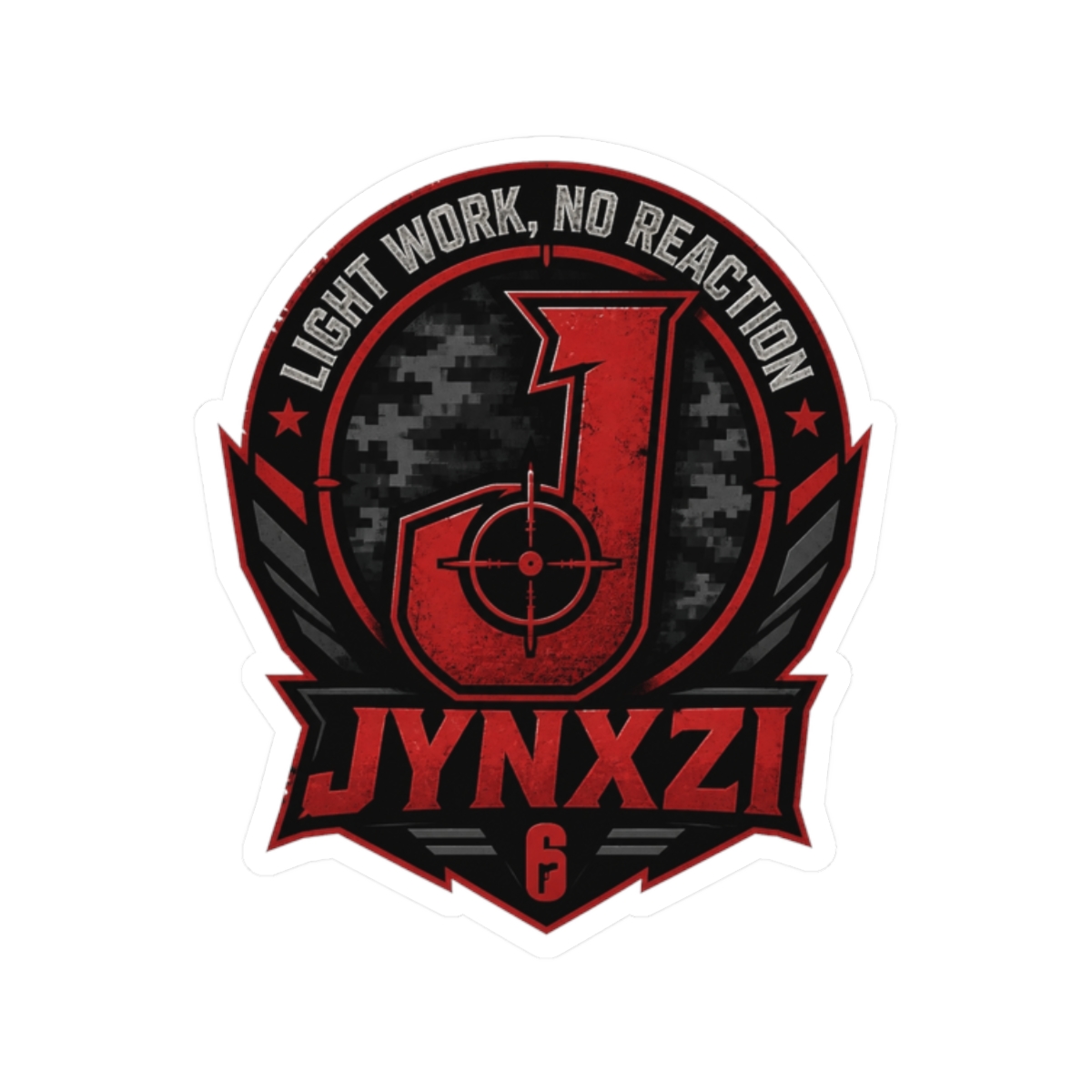 Jynxzi "Light Work, No Reaction" Sticker - Official stickers merchandise
