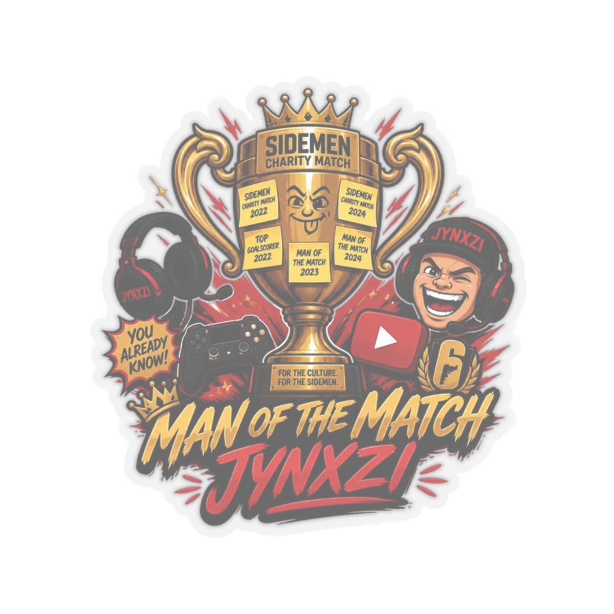 Jynxzi "Man of the Match - Jynxzi" Sticker - Official stickers merchandise