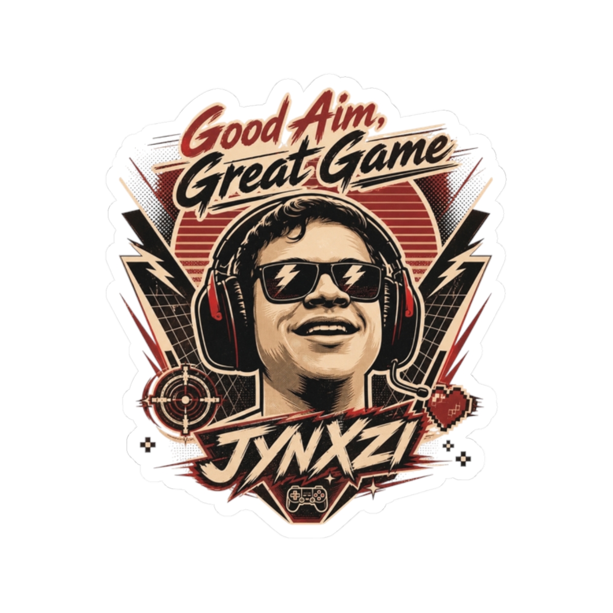 Jynxzi "Good Aim, Great Game" Sticker - Official stickers merchandise